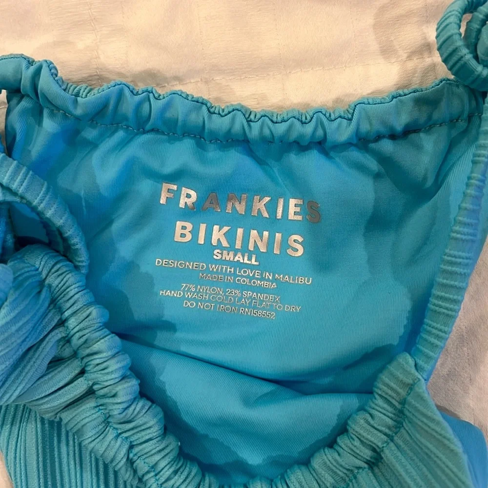 Frankie’s bikinis blue bikini bottom size small